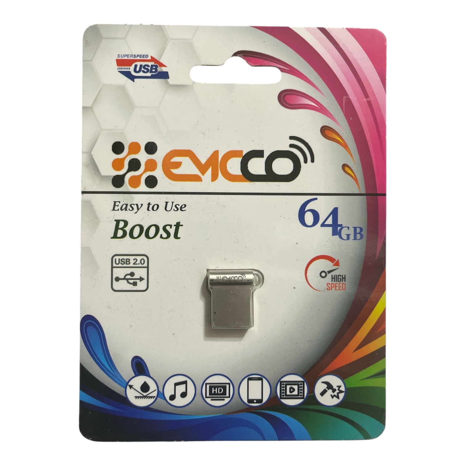 فلش مموری USB2.0 امکو مدل EASY TO USE BOOST ظرفیت 64 گیگابایت