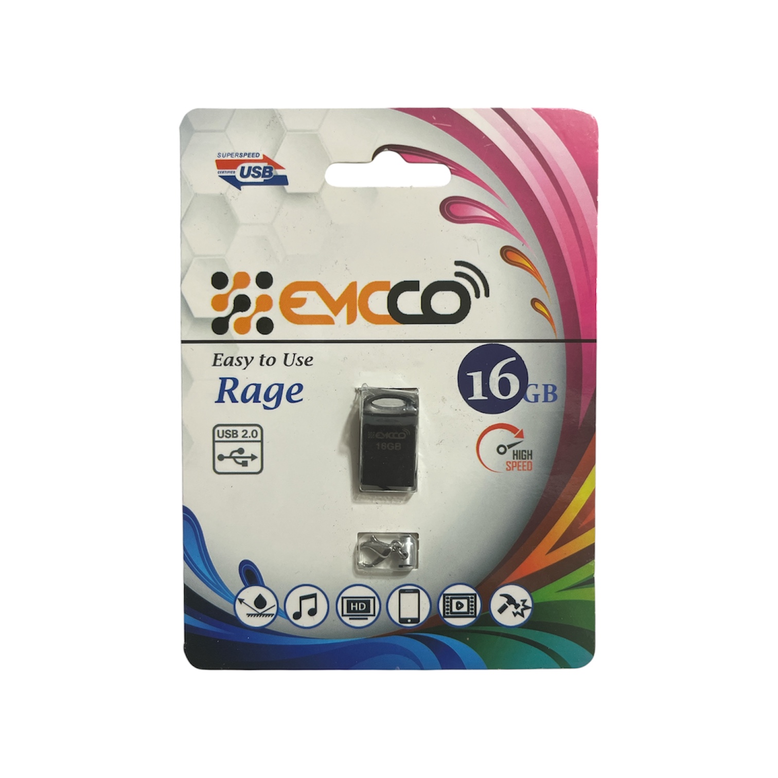 فلش مموری USB2.0 امکو مدل EASY TO USE RAGE ظرفیت 16 گیگابایت