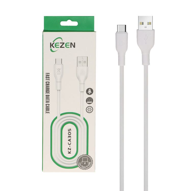کابل شارژ فست KEZEN Type-C مدل KZ-CA305 - سفید - kZN