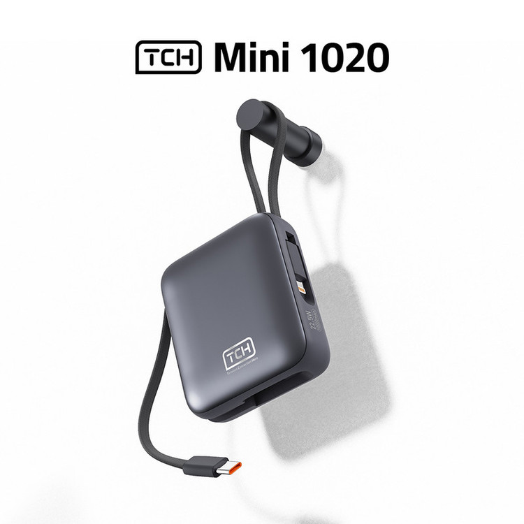 پاوربانک 22.5 وات تی سی اچ مدل Mini 1020 ظرفیت 10000 میلیآمپرساعت به همراه کابل تبدیل USB-C به لایتنینگ