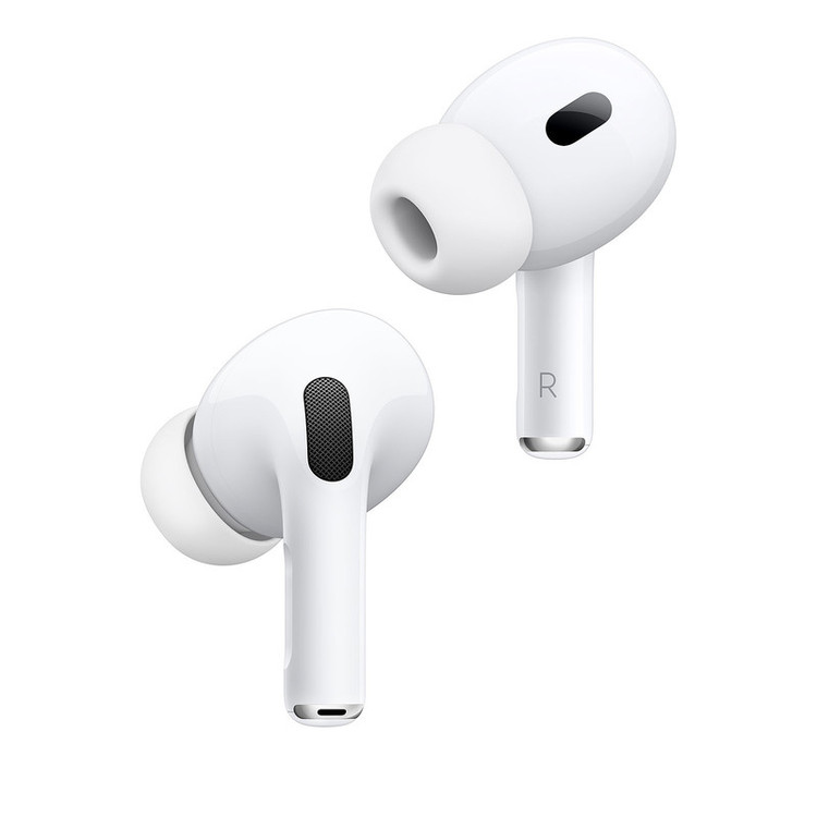 هدفون بلوتوثی اپل مدل AirPods Pro 2nd Generation با نویز کنسلینگ فعال (ANC)، نویز کنسلینگ میکروفون (ENC)، درگاه شارژ USB Type-C، با قابلیت شارژ بیسیم، دارای میکروفون دوگانه از نوع Beamforming، مقاومت در برابر رطوبت و عرق (های کپی)